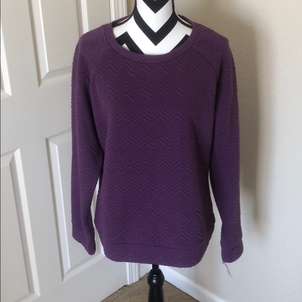 NEW - Liz Claiborne - Purple patterned pullover